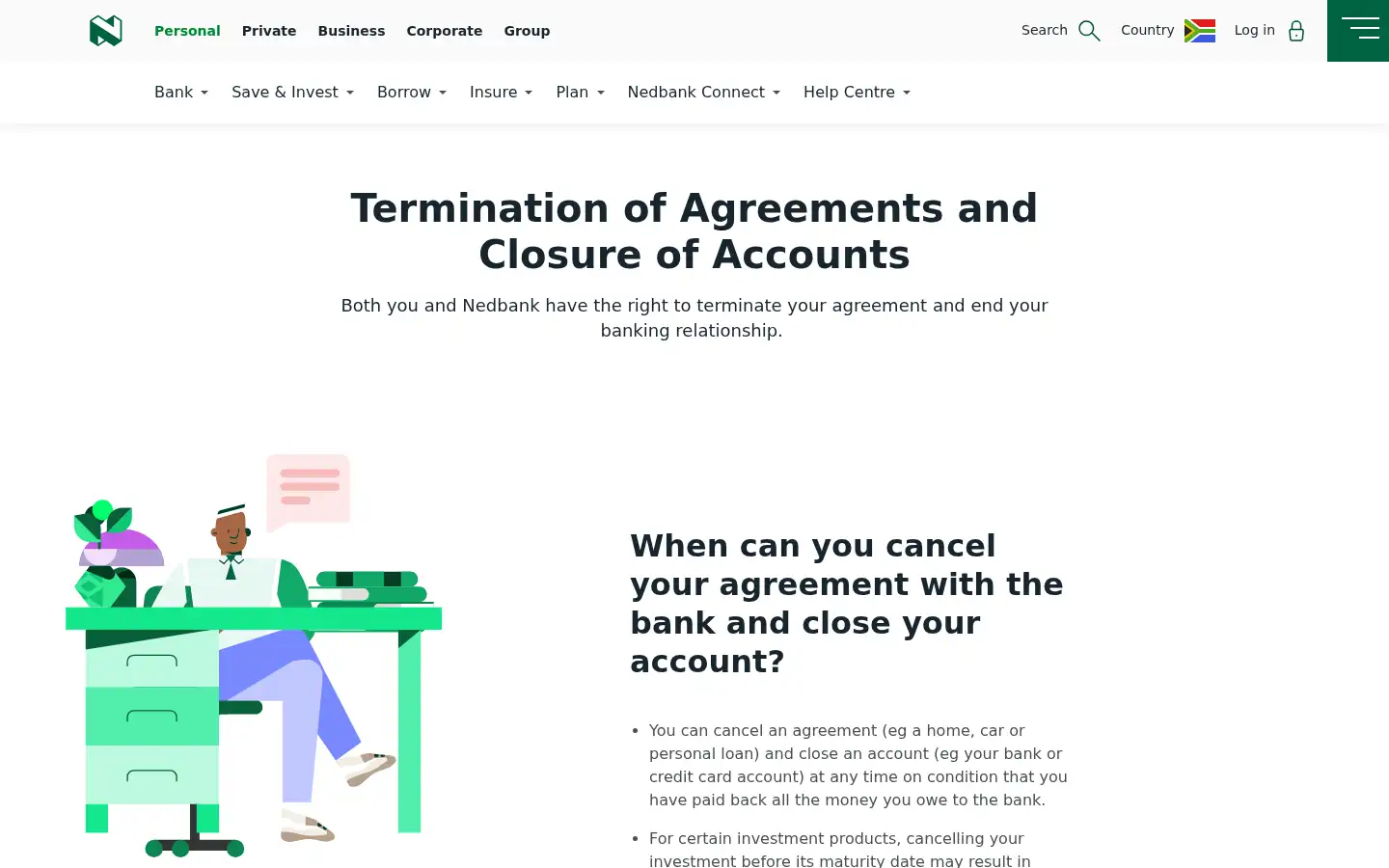 Screenshot of nedbank.co.za