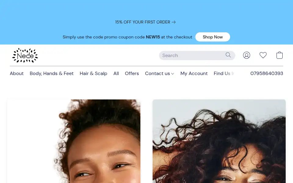 Screenshot of nedehaircare.com