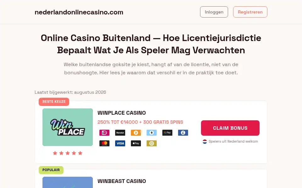 Screenshot of nederlandonlinecasino.com