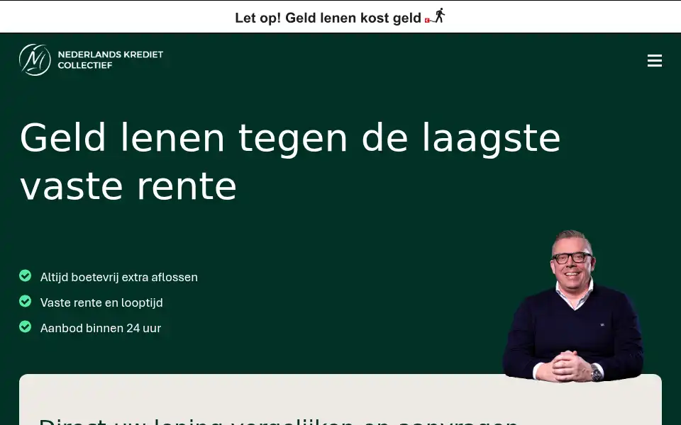 Screenshot of nederlandskredietcollectief.nl