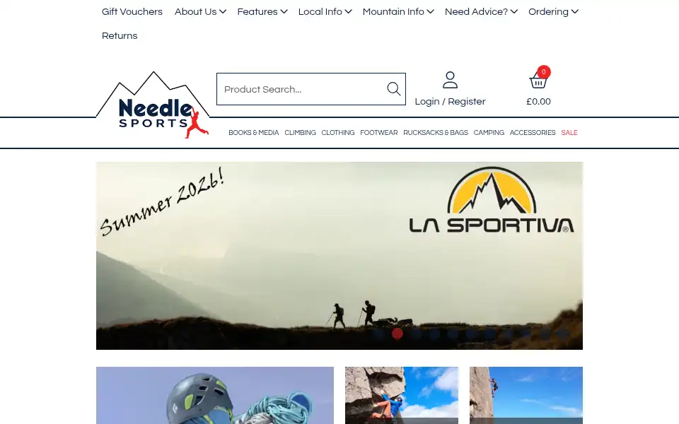 Screenshot of needlesports.com