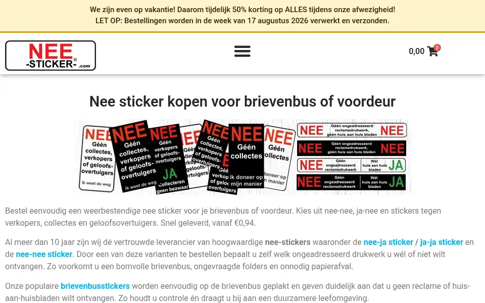 Screenshot of neesticker.com