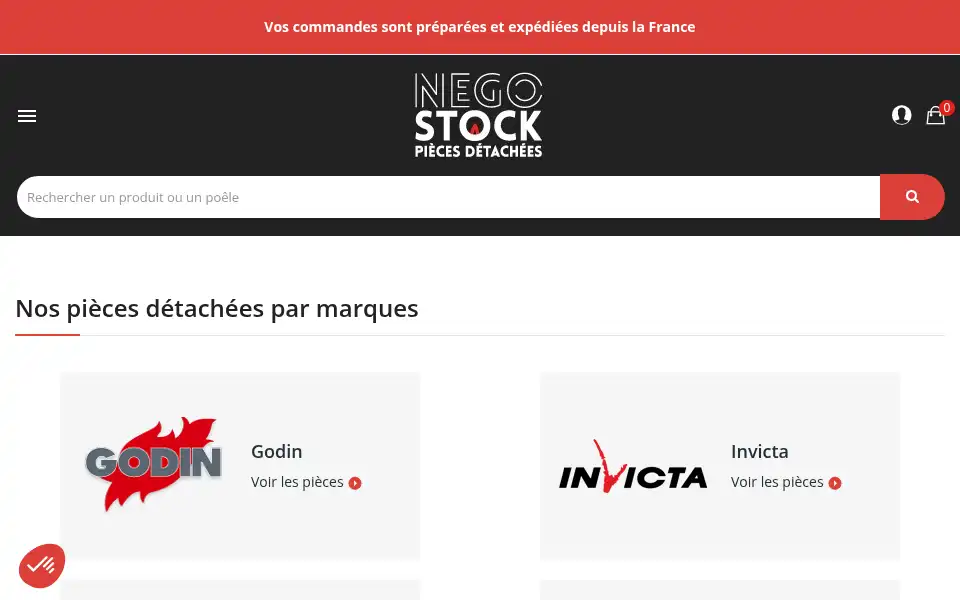 Screenshot of negostock-pieces-detachees.com