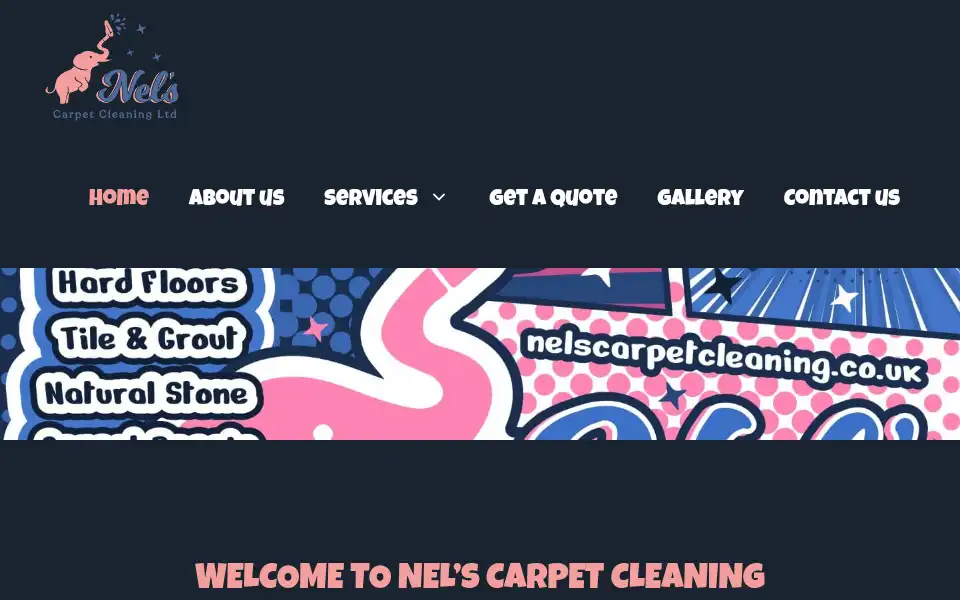 Screenshot of nelscarpetcleaning.co.uk