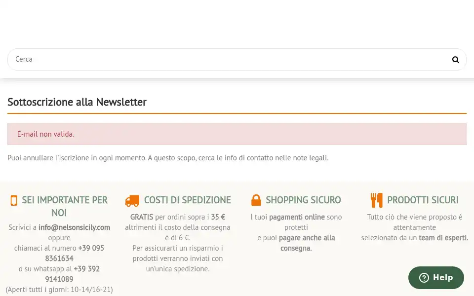 Screenshot of nelsonsicily.com