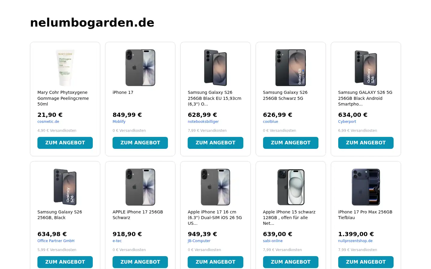 Screenshot of nelumbogarden.de