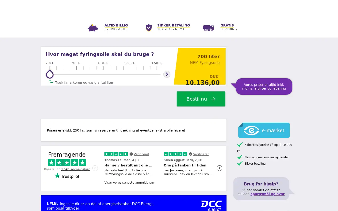 Screenshot of nemfyringsolie.dk