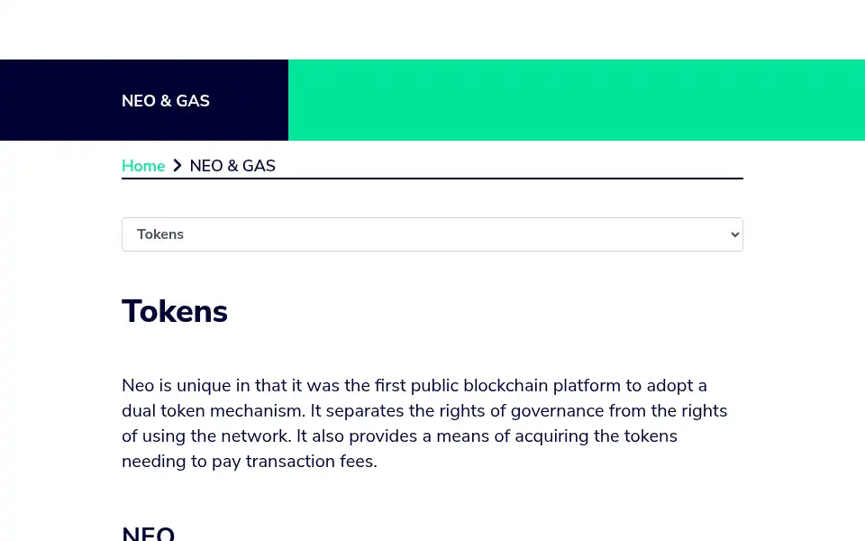Screenshot of neo.org
