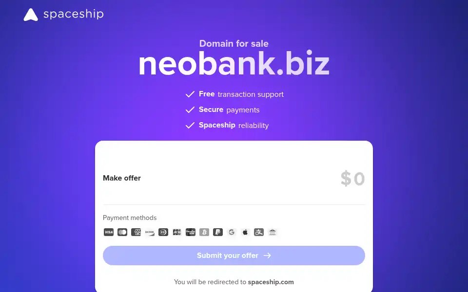 Screenshot of neobank.biz