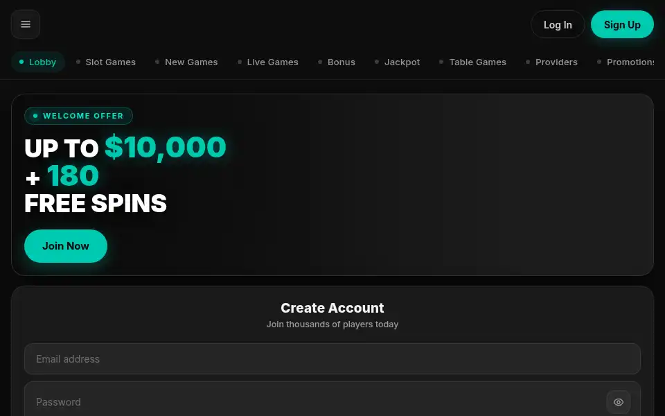 Screenshot of neocasino.me