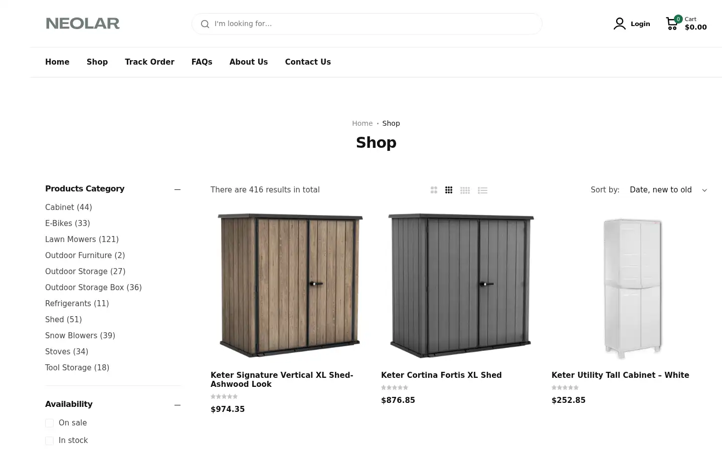 Screenshot of neolar.nl