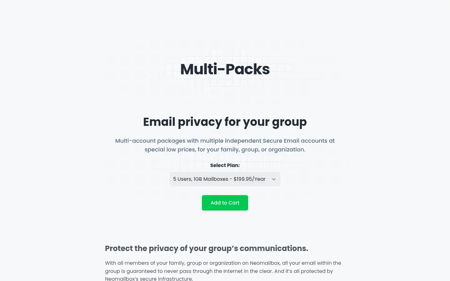 Screenshot of neomailbox.com