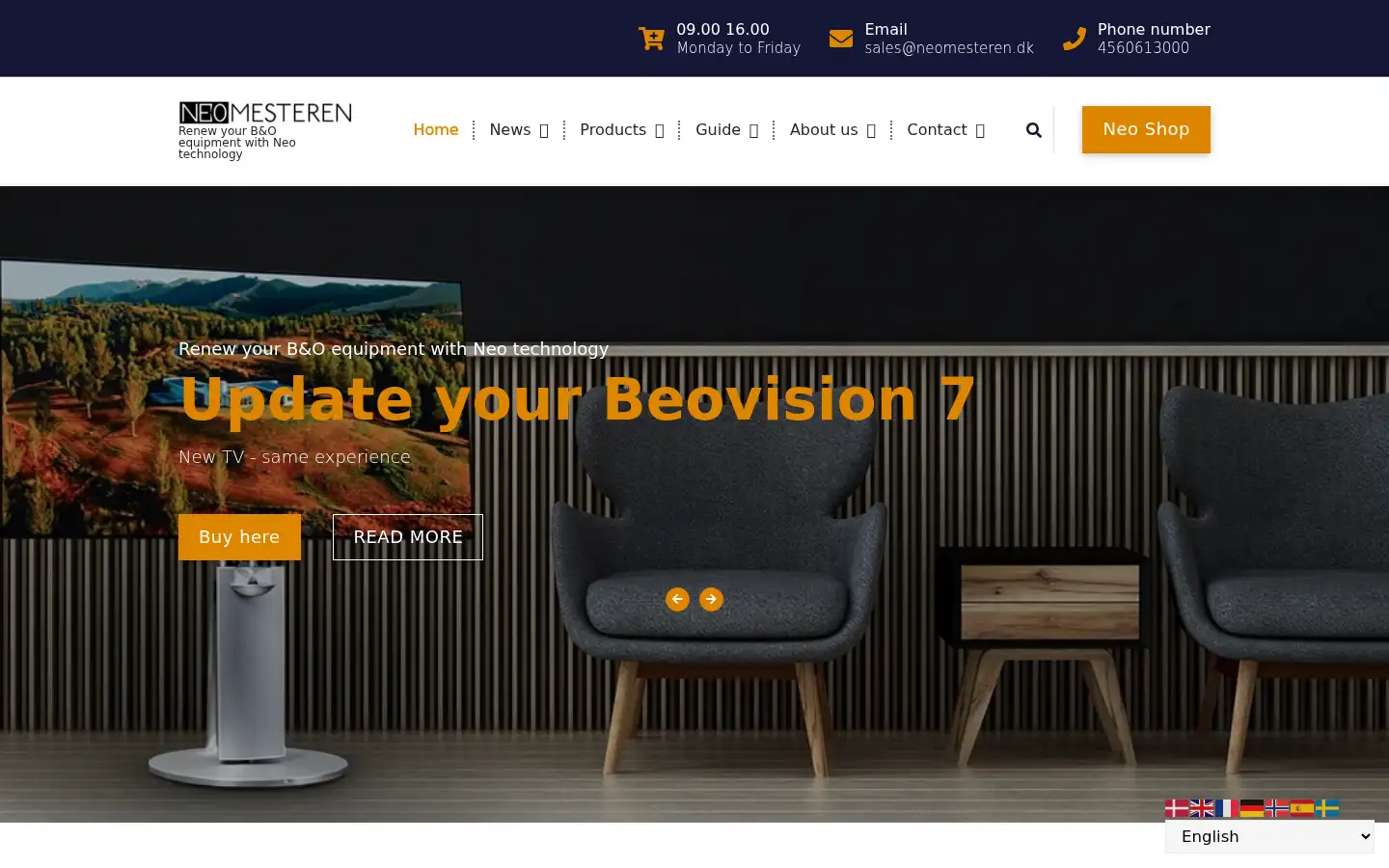 Screenshot of neomesteren.dk