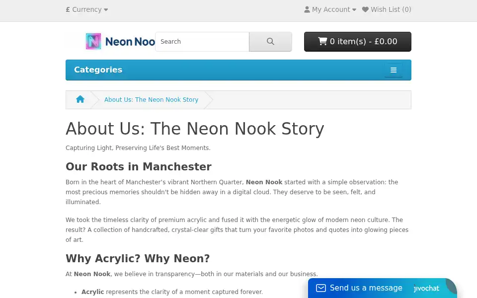 Screenshot of neonnook.co.uk