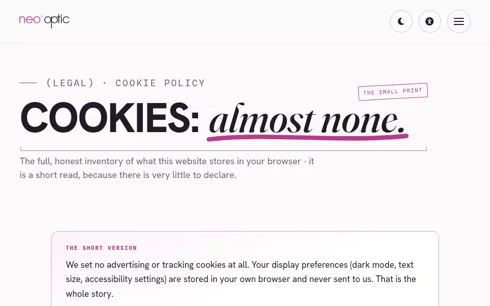 Screenshot of neooptic.com