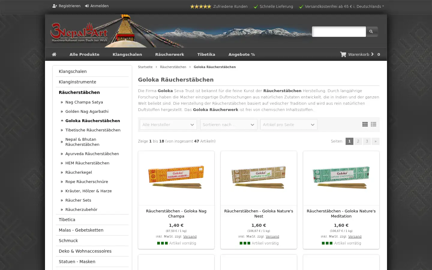 Screenshot of nepal-art.de