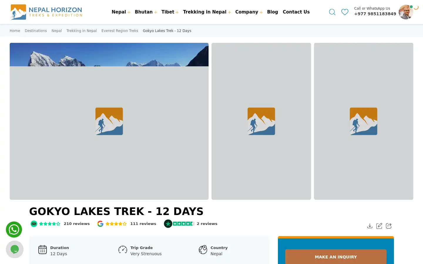 Screenshot of nepalhorizontreks.com