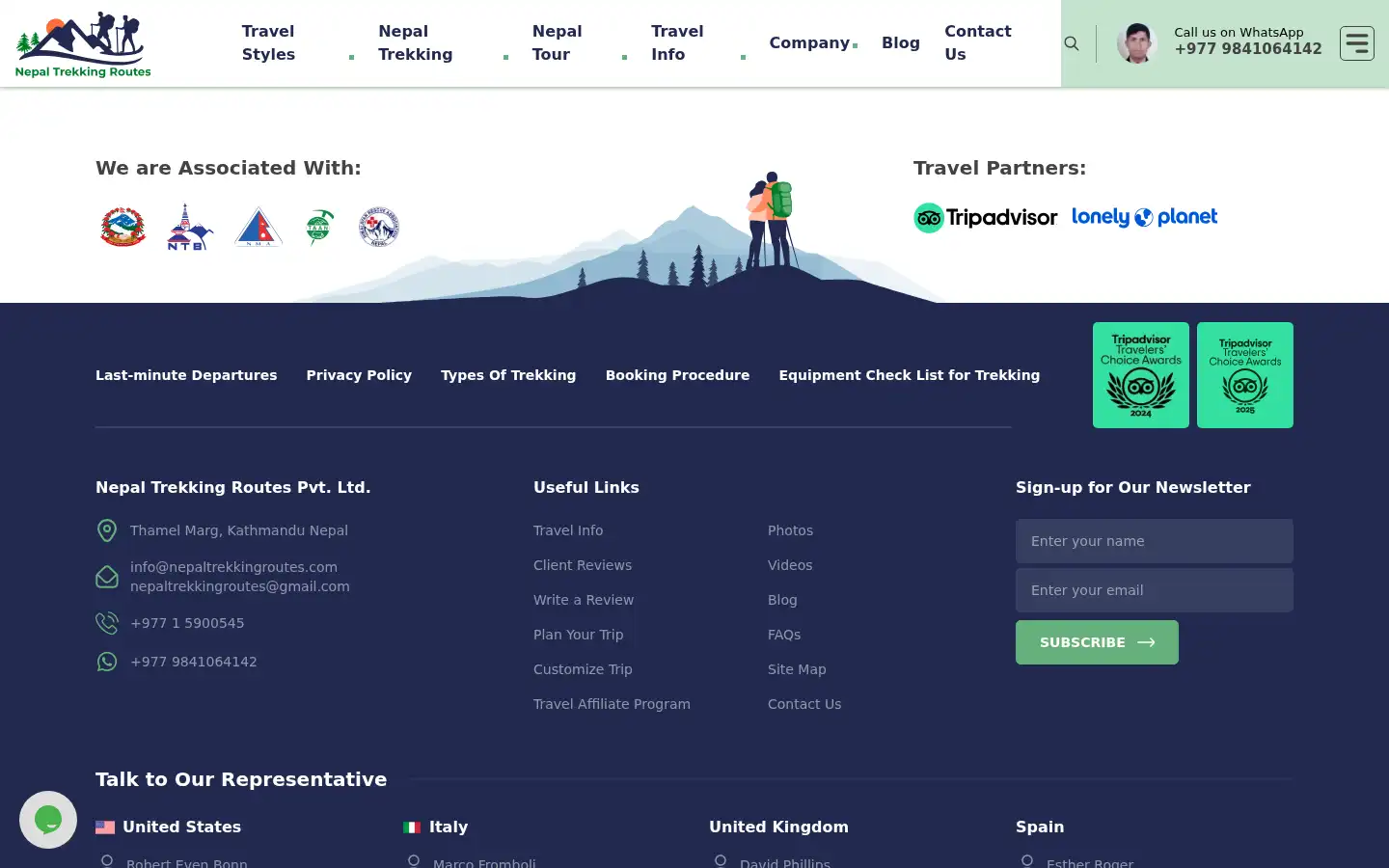 Screenshot of nepaltrekkingroutes.com