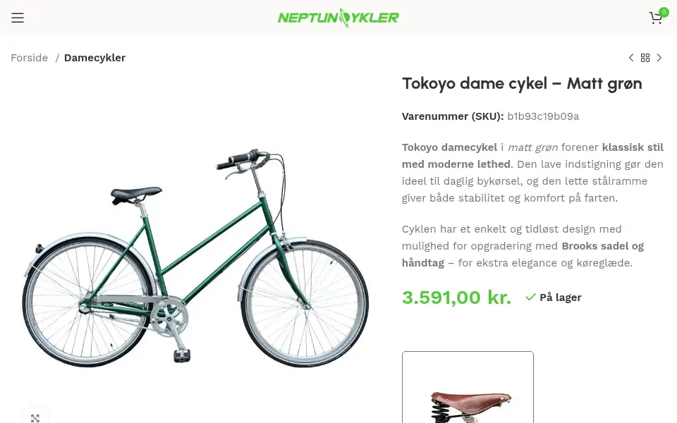 Screenshot of neptuncykler.dk