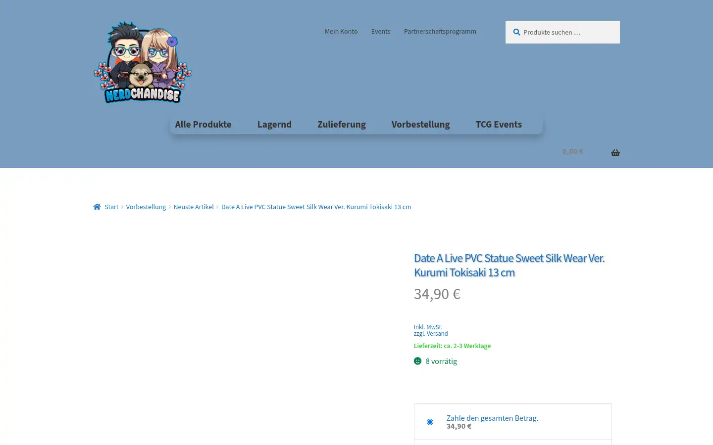 Screenshot of nerdchandise-online.de
