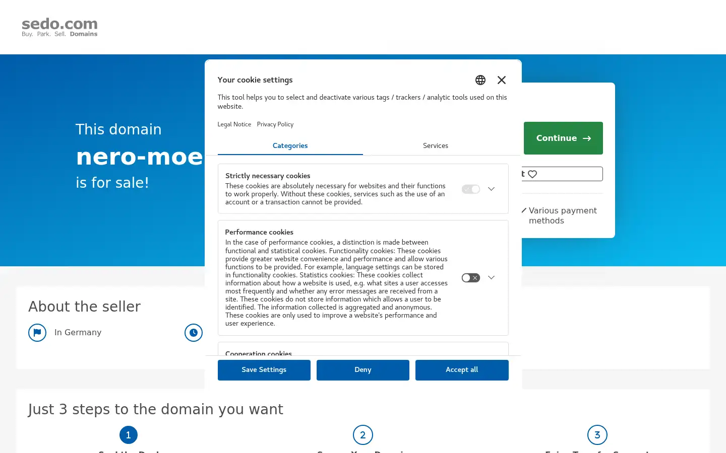 Screenshot of nero-moebeloase.de