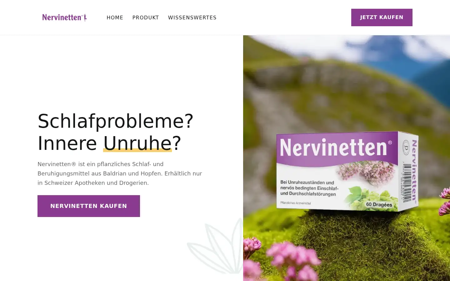 Screenshot of nervinetten.ch