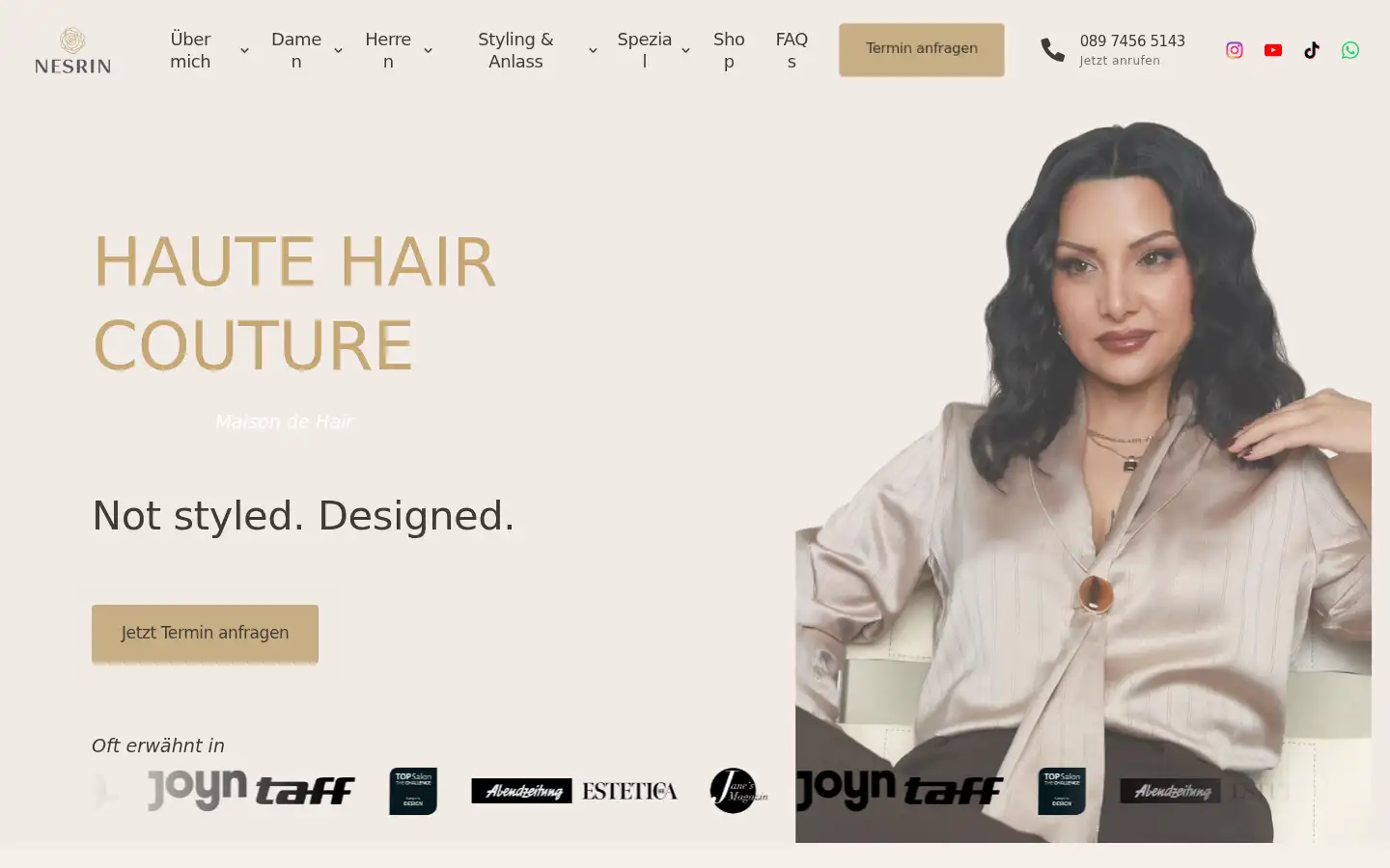 Screenshot of nesrinhairlounge.de