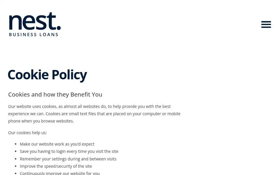 Screenshot of nestbusinessloans.co.uk