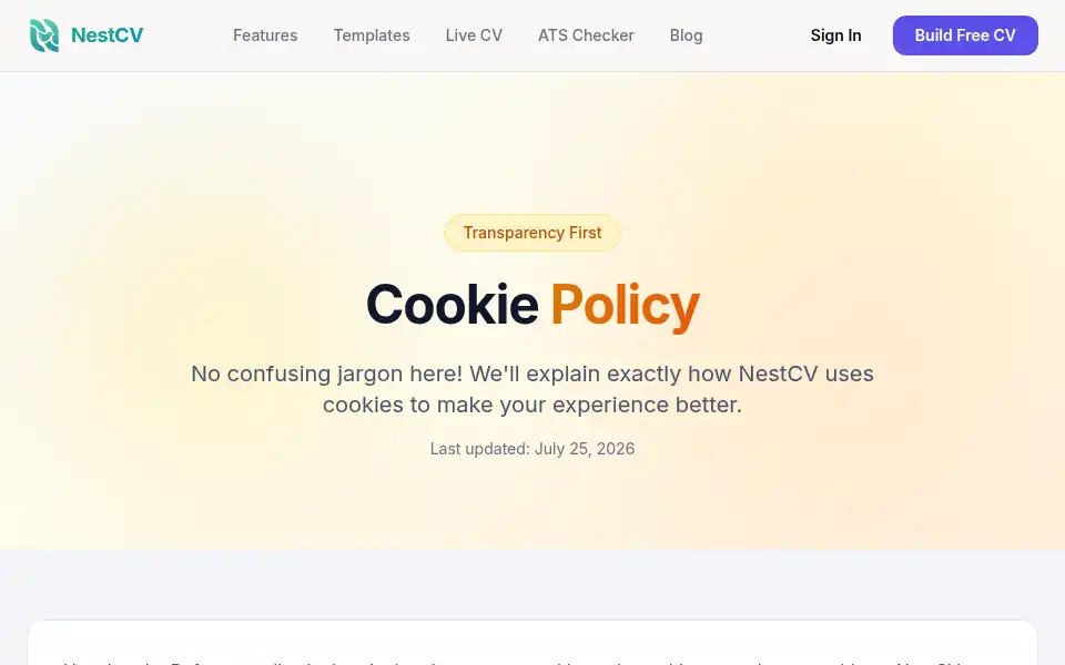 Screenshot of nestcv.com