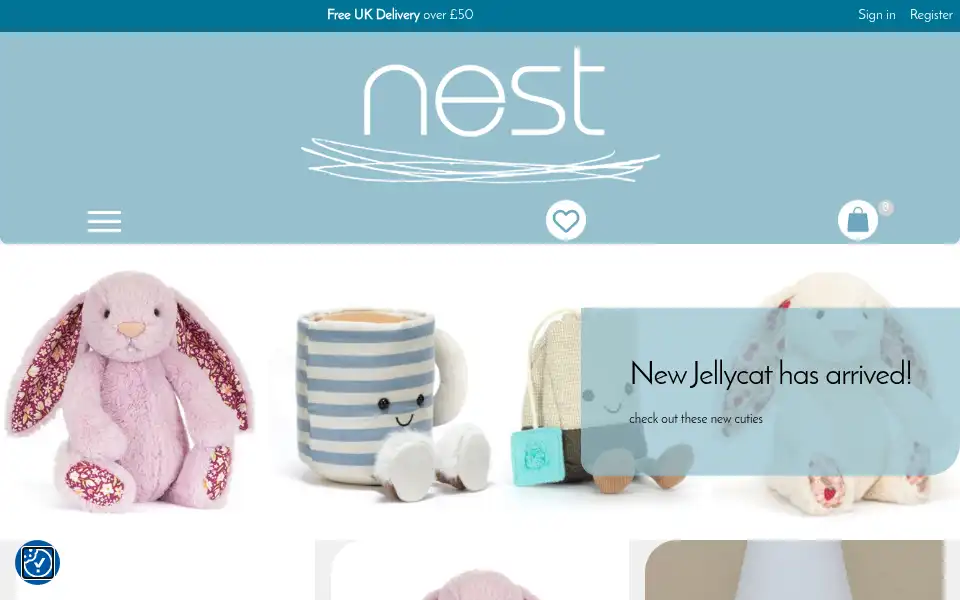 Screenshot of nestgifts.co.uk