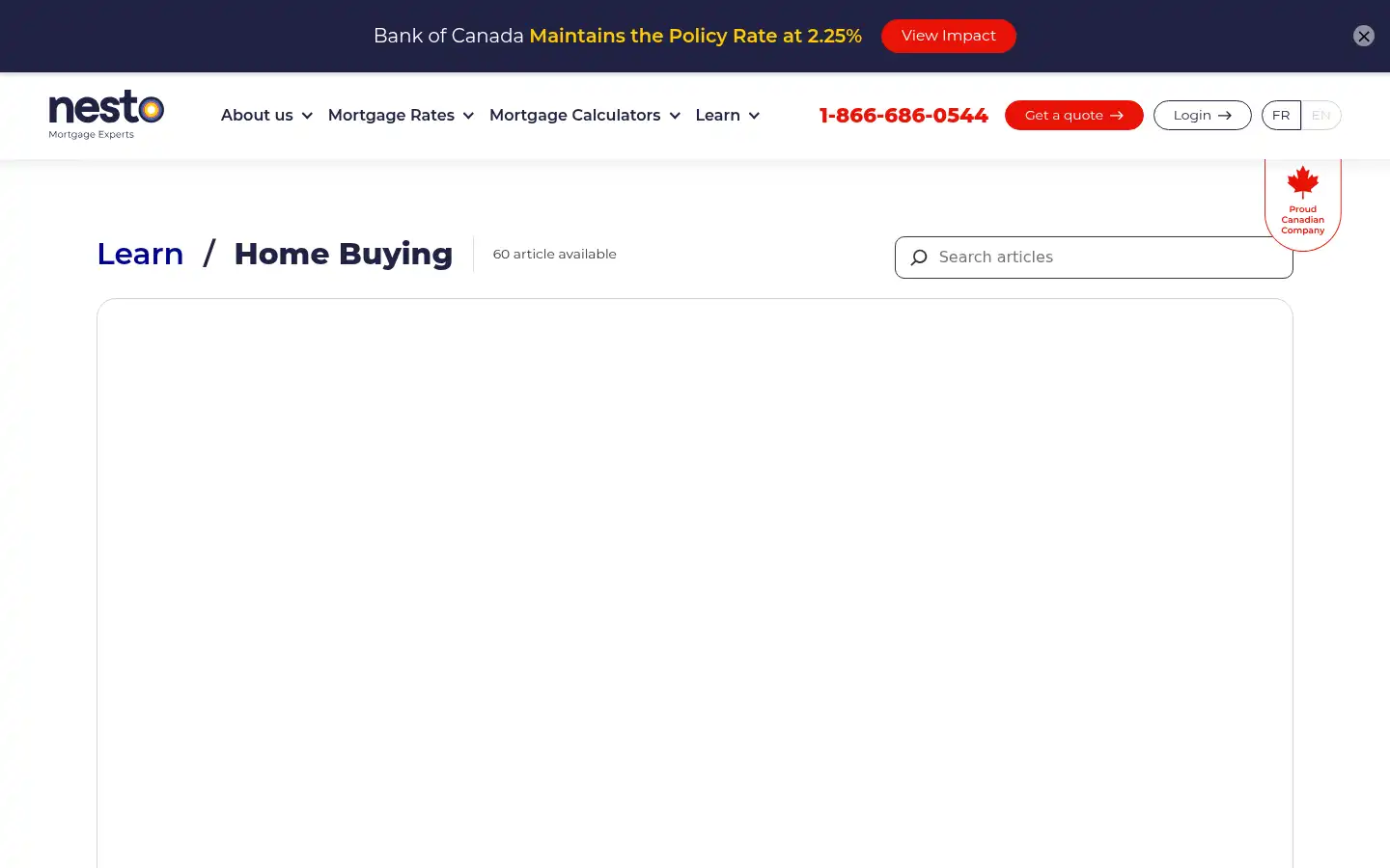 Screenshot of nesto.ca