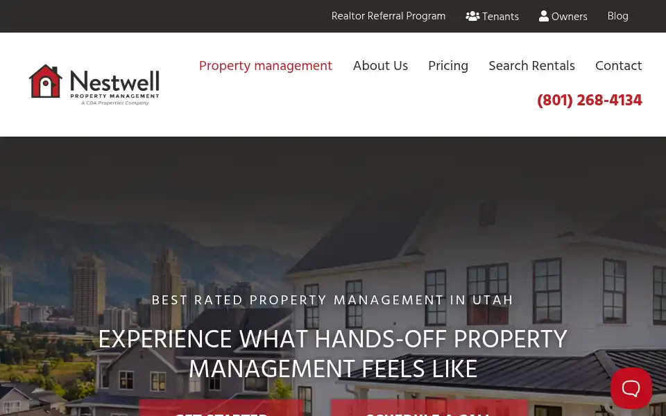 Screenshot of nestwellpropertymanagement.com