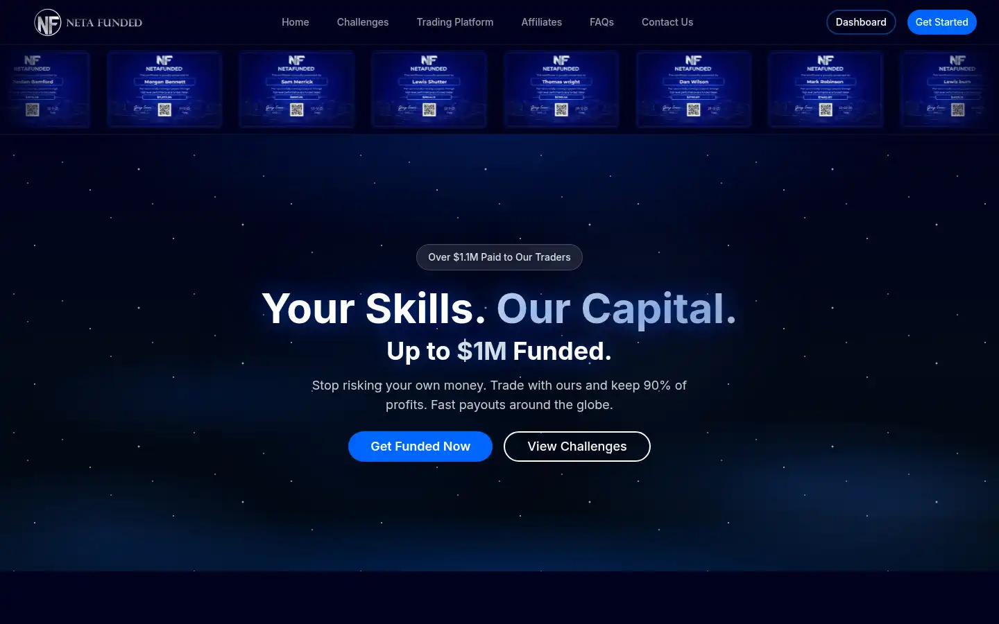 Screenshot of netafunded.com