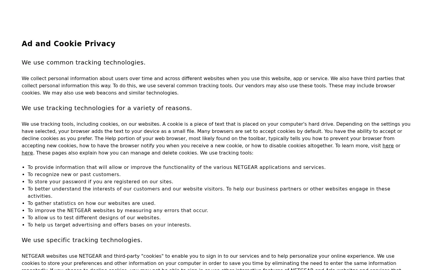 Screenshot of netgear.co.uk