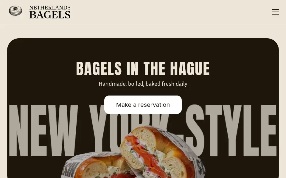 Screenshot of netherlandsbagels.com
