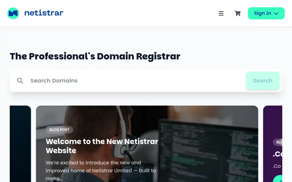 Screenshot of netistrar.com