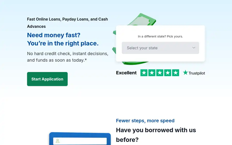 Screenshot of netpayadvance.com