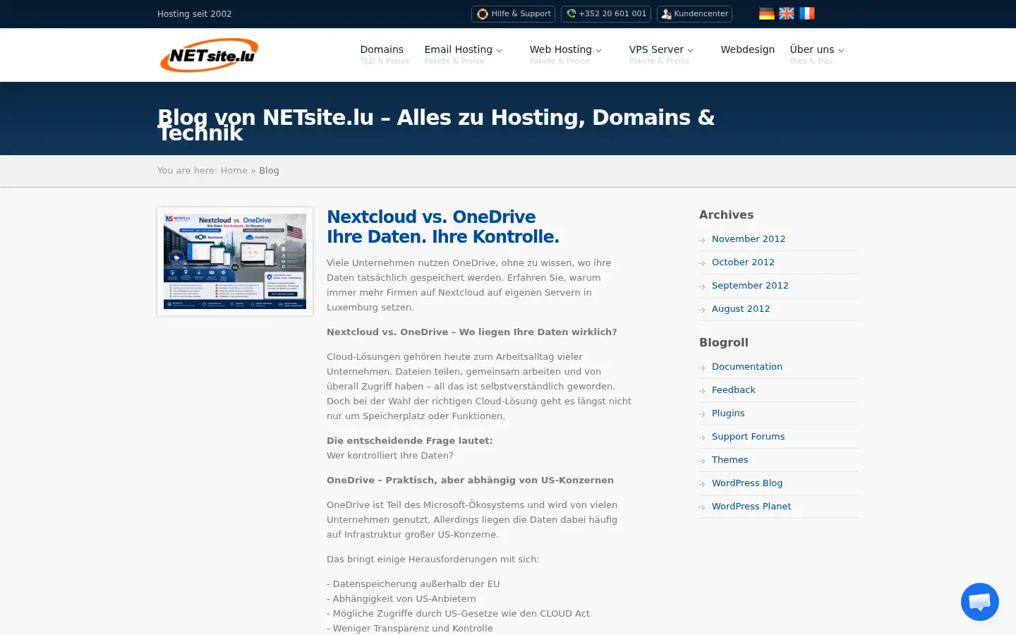 Screenshot of netsite.lu