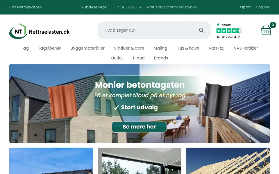 Screenshot of nettraelasten.dk