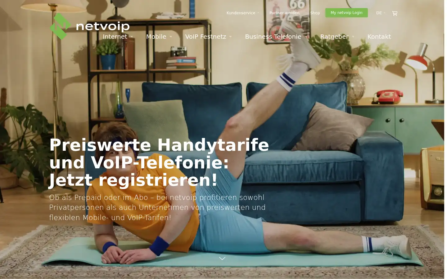 Screenshot of netvoip.ch