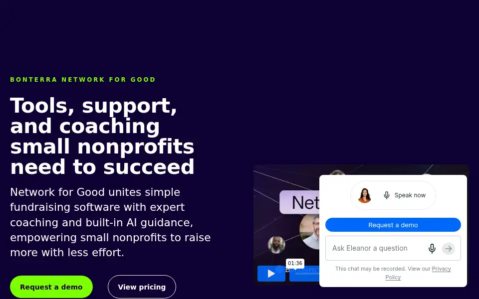 Screenshot of networkforgood.com