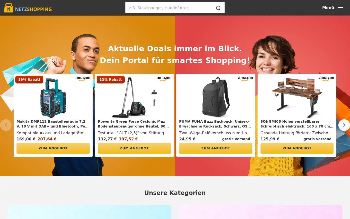Screenshot of netzshopping.de