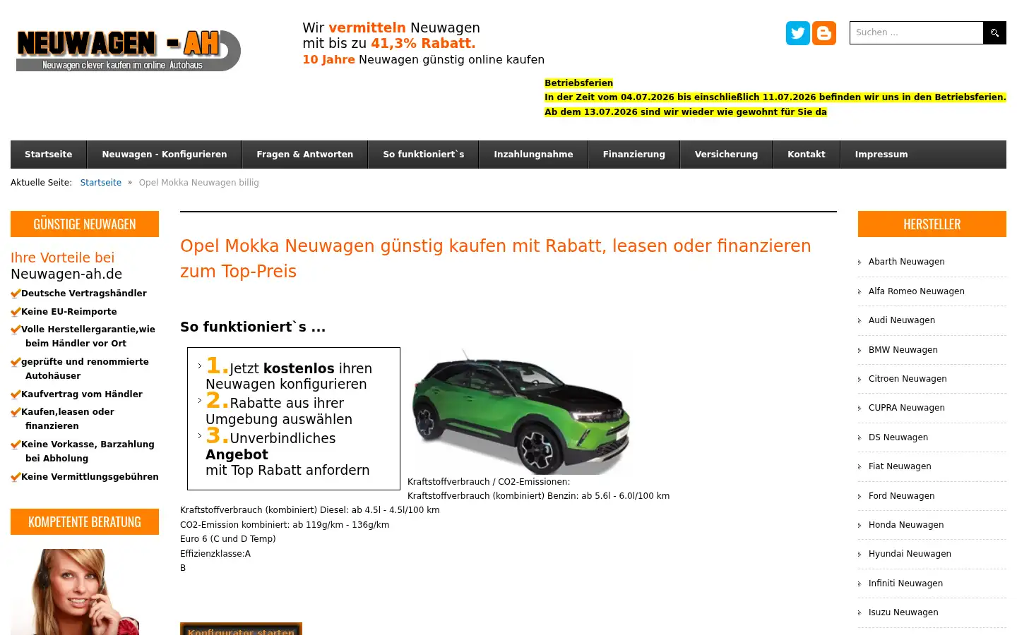 Screenshot of neuwagen-ah.de