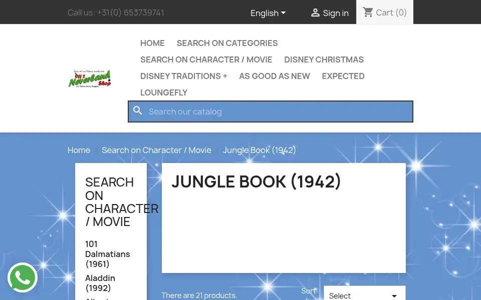 Screenshot of neverlandshop.nl