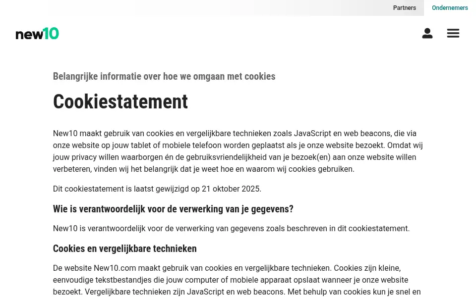 Screenshot of new10.com