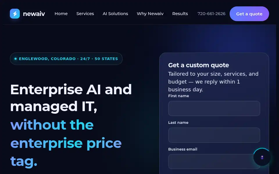 Screenshot of newaiv.com