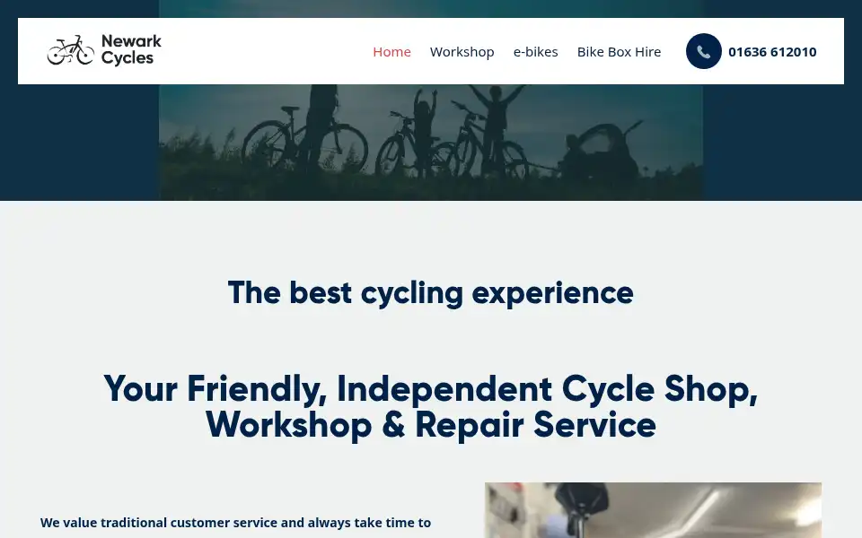 Screenshot of newarkcycles.co.uk