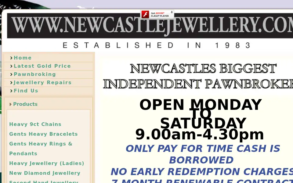 Screenshot of newcastlejewellery.com