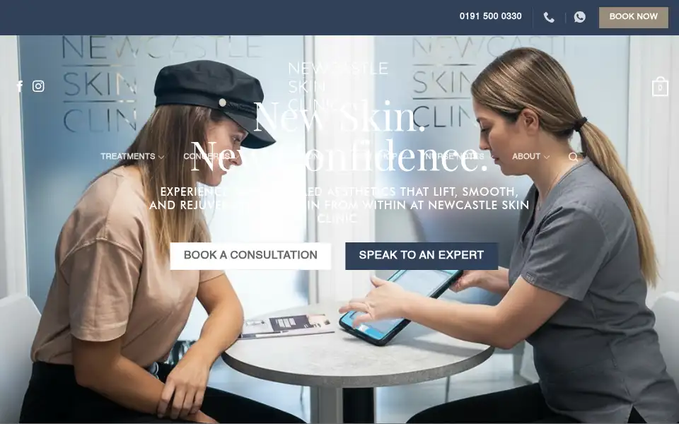 Screenshot of newcastleskinclinic.co.uk