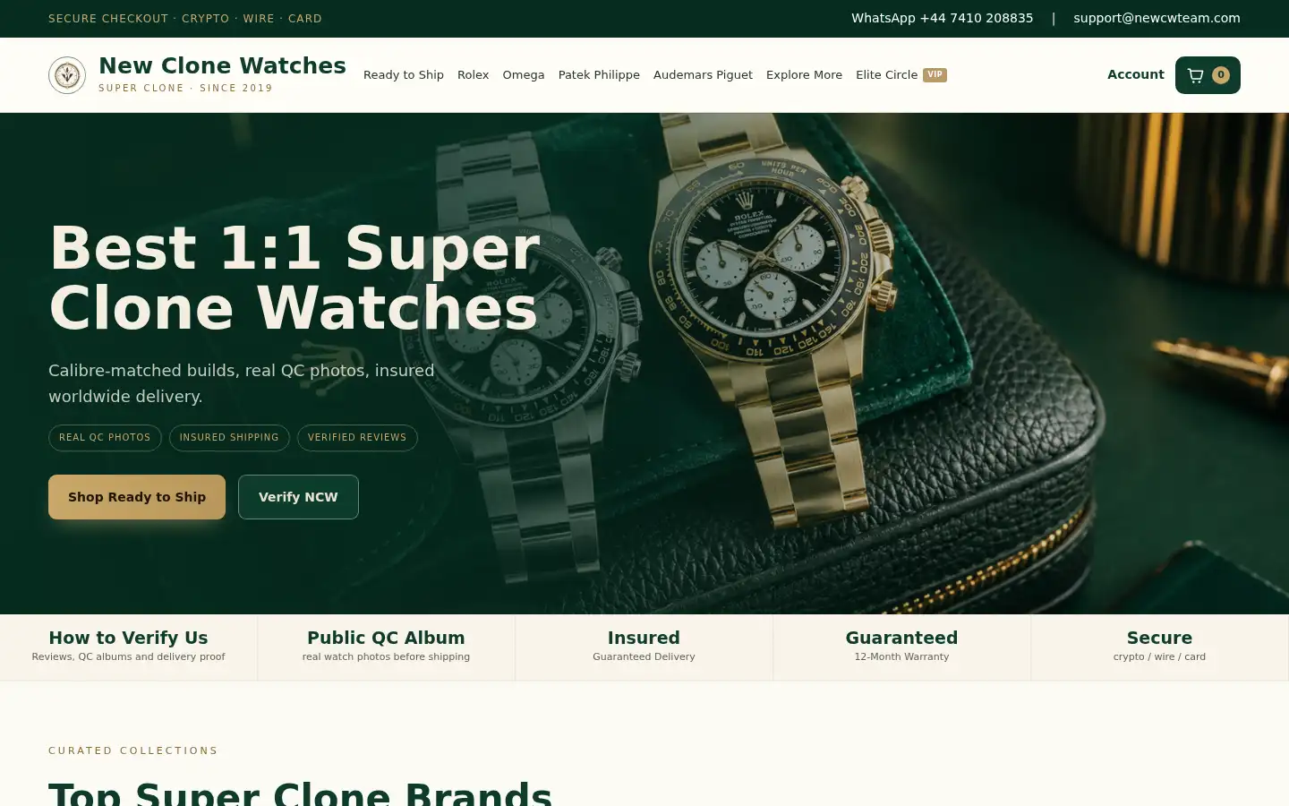 Screenshot of newclonewatches.com